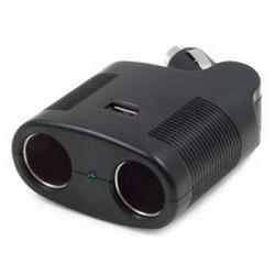 MobileSpec MS2USB 12-Volt Swivel Plug Adapter with Dual 12V Sockets and USB Port 1