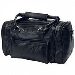 RoadPro PLB-003 12 Patchwork Leather Shave Kit Bag - Black 1