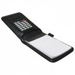 RoadPro RPPT6747-5 4 x 6 Bottom Open Note Pad Holder with Calculator - Black 1