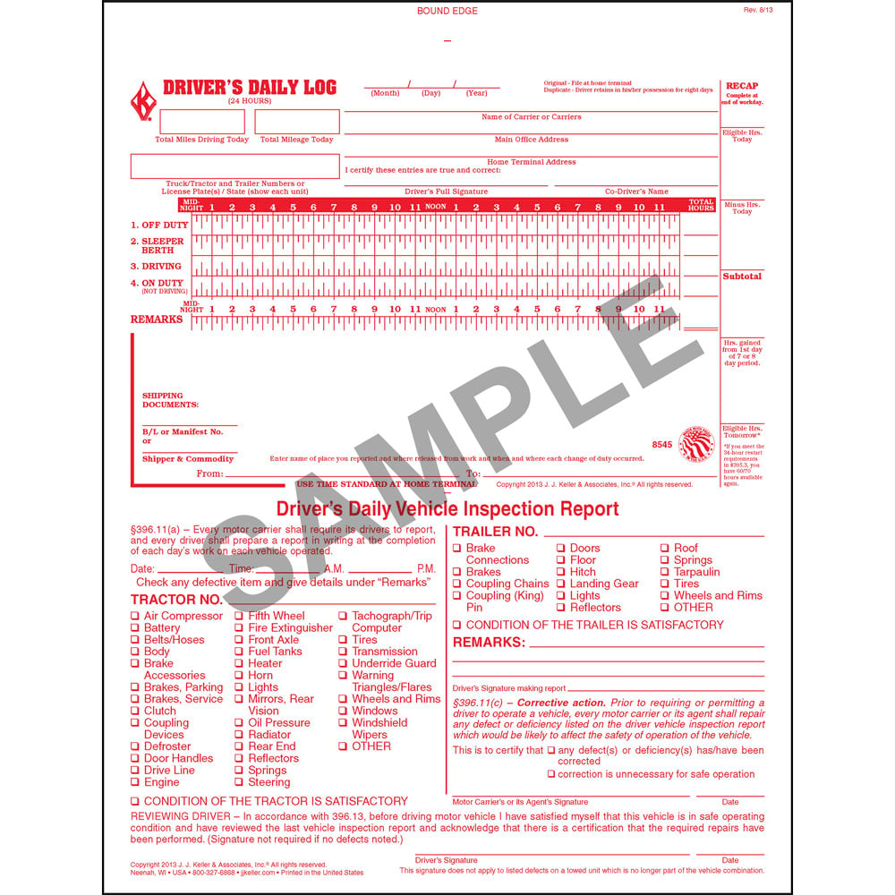 JJ Keller 5-In-1 Duplicate Driver′s Daily Logbooks